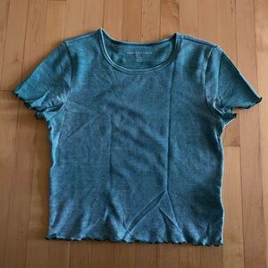 Women's Green Ribbed Top
